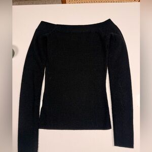 Elegant Black Off-Shoulder Sweater